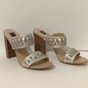 White House Black Market Beaded Heels